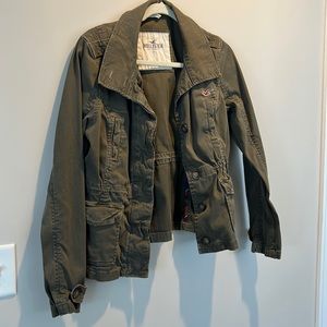 Hollister Army Green tie waist jacket